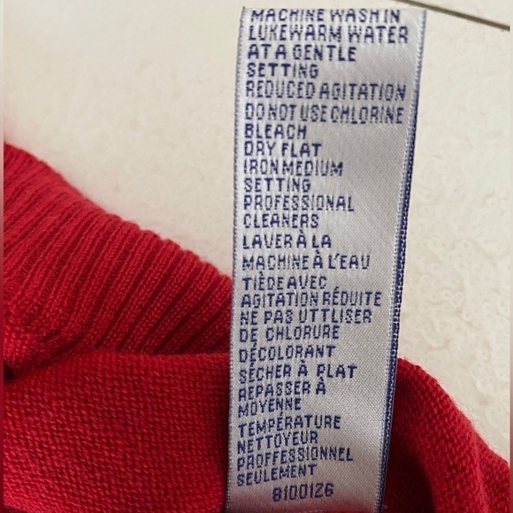 TABI  Red Virgin Wool Mock Neck Top Sleeveless Pullover Sweater Shell Sz L - Picture 11 of 14